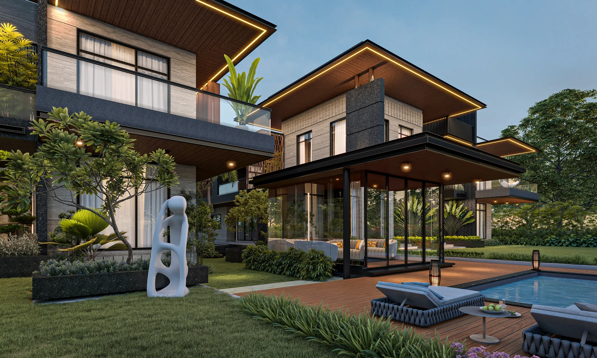Maheshwari Residence: Exterior visualization cover